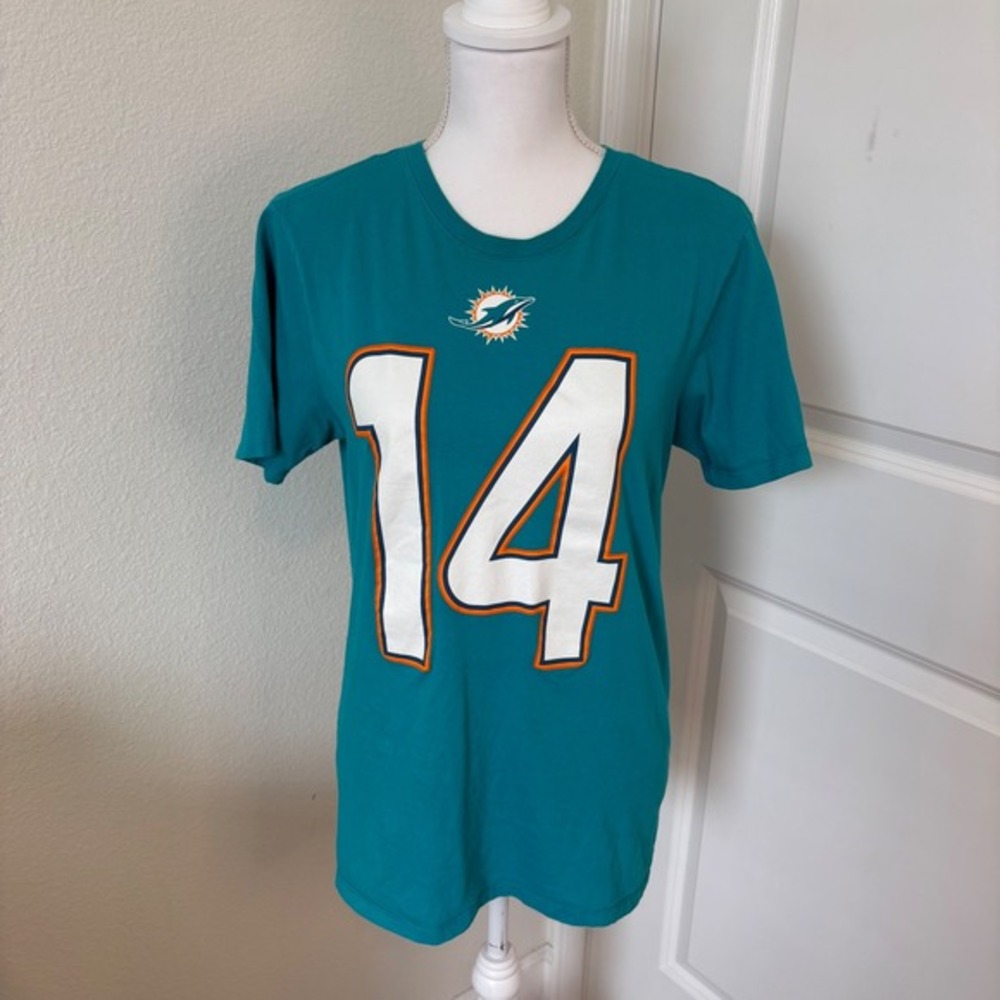 Nike Miami Dolphins Jarvis Landry 14 NFL T-Shirt Womens Small Aqua Teal Athletic